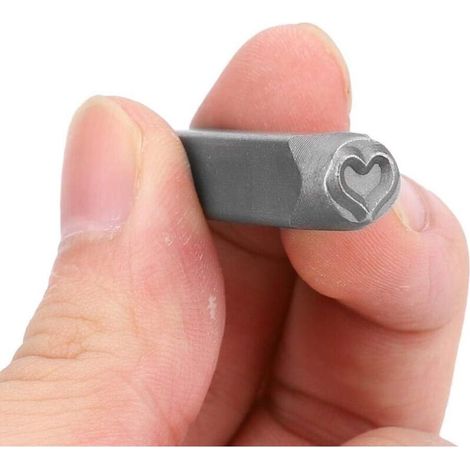 6mm en acier en métal poinçon lettre et numéro estampage Kit d'estampage Set Alphabet ID Stamping Punch Tool Set Kit(coeur)