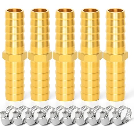 Pack de 5 Raccords Union Laiton 5mm, Connecteur Tuyau Pneumatique Pour Circuit Fluide (1/5)