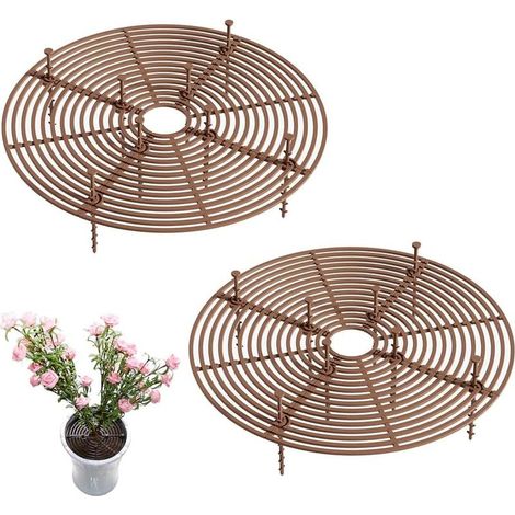 Katzensichere Pflanzenschutzgitter, 2er-Set, 30 cm Blumentopf-Schutzgitter, Blumentopfabdeckungen für den Garten, Braun (1/5)