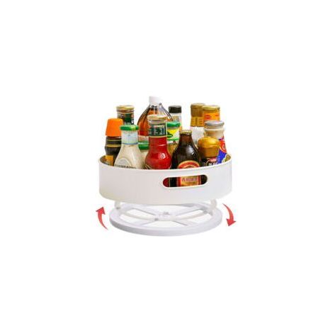 Drehbarer Küchenorganizer, Drehteller für Gewürze und Soßen, weiß, einstufig (1/5)