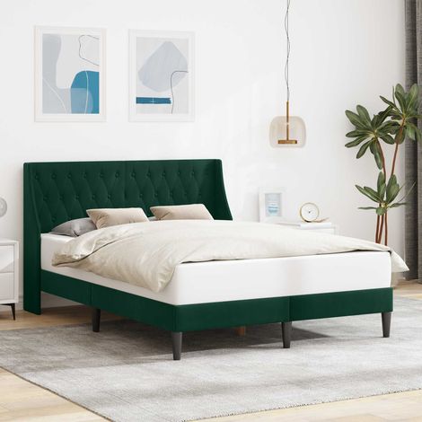 Estructura de cama Verde oscuro 120 x 190 cm Terciopelo