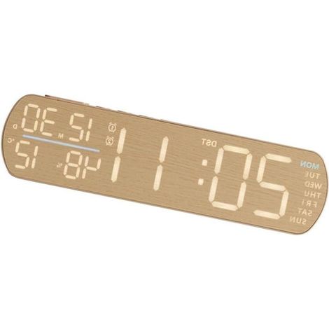 Reloj despertador digital - Reloj de mesita de noche - Organización del dormitorio - Mecanismo silencioso - N/A - Acabado imitación madera (1/5)