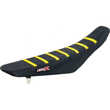 HOUSSE DE SELLE SUZUKI DRZ 400 - TOP BLACK- SIDE BLACK-STRIPES YELLOW