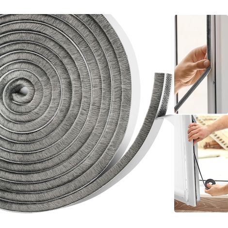 Joint Autocollant pour Porte et Fenêtre, Isolant Anti Froid 5m x 9mm x 9mm (1/5)