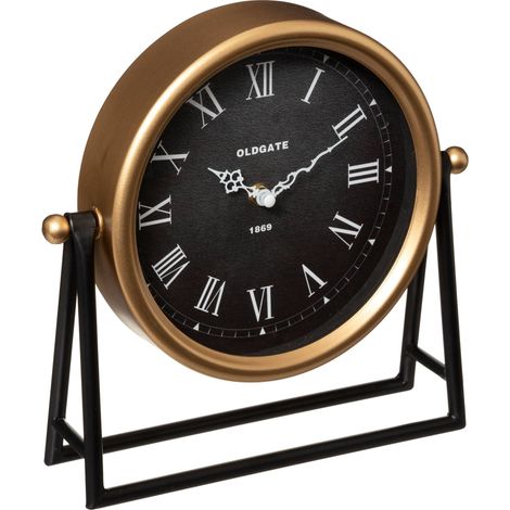 Tischuhr LUCA, Ø 21 cm, schwarz
