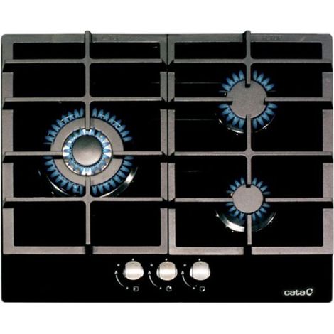 Cata LCIB 6021 BK plaque de cuisson gaz noire 60 cm (1/3)