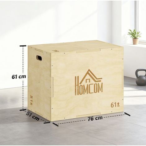 Plyo box in legno a 3 altezze 51/61/76 cm con maniglie HAVRYA (1/4)