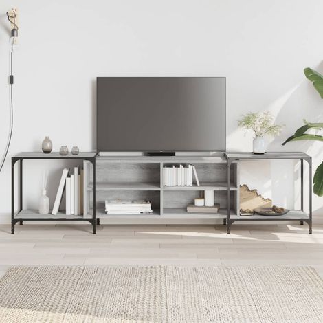 TV-Schrank Grau Sonoma 203x37x50 cm Holzwerkstoff (1/5)