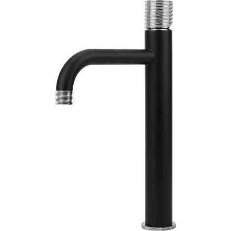 Robinet d'eau chaude et froide haut, à poignée blanche et filetage G1/2, pour lavabos de salle de bain et de toilettes, robinet d'eau chaude et froide monotrou pour vasques encastrées. (1/5)