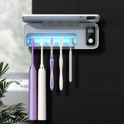 Wall-Mounted UV Sterilizer for Toothbrushes, 5 Slots (1/5)