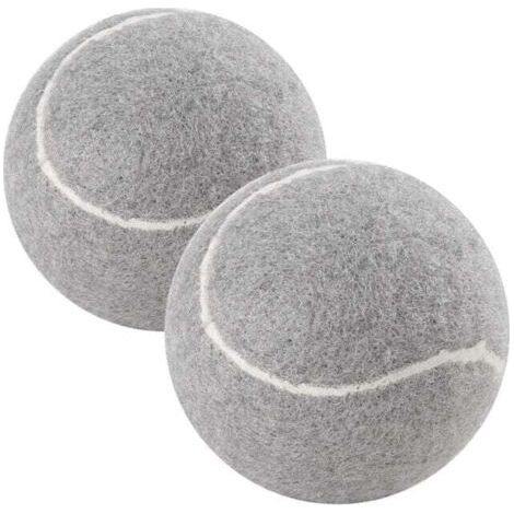 Set of 2 Pre-Cut Tennis Balls for Furniture Legs and Floor Protection, Durable Felt Coating, Grey (1/4)