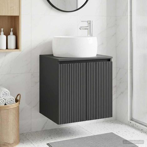 vidaXL Mobile Lavabo da Parete Nero 49,5 x 44,5 x 66 cm
