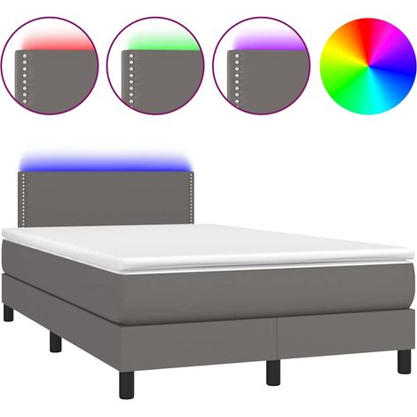 Maison Exclusive - Boxspringbett mit Matratze & LED Grau 120x200 (1/5)