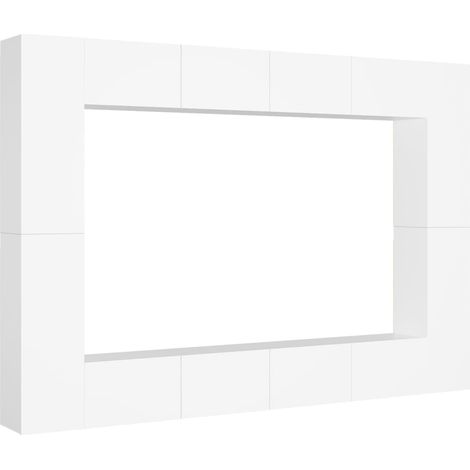 Set Mobili Porta TV 8 pz Bianco in Legno Multistrato vidaXL (1/5)