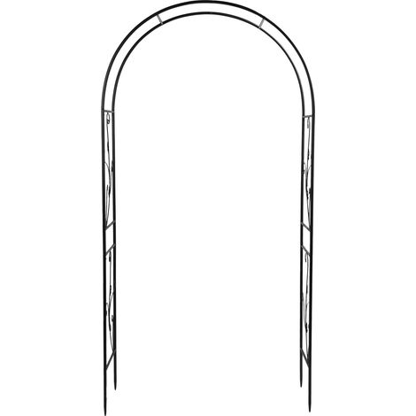 Arceau de jardin extérieur noir, treillis pour plantes grimpantes, support de culture, structure décorative pour pelouse et cour, cadre robuste (1/5)
