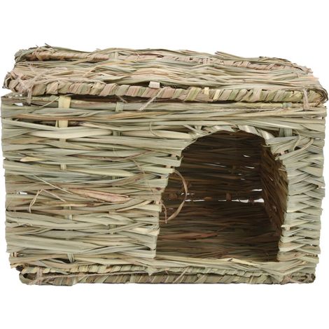 Cage pour Lapin en Paille Naturelle, Maison Pliable Confortable pour Petits Animaux (1/5)