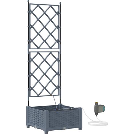 Maison Exclusive - Vaso da giardino Grigio Chiaro 40 x 40 x 126 cm Plastica
