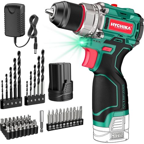 Cordless Drill Driver, 45Nm Max, 23+1 Torque Levels, 2 Speed, 1500mAh, 53 Accessories, for Home and Garden DIY Work (1/5)
