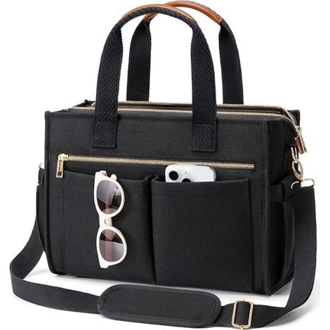 sac portable voyage toile pour femme, grand format bandoulière ordinateur portable idéal les enseign (1/4)
