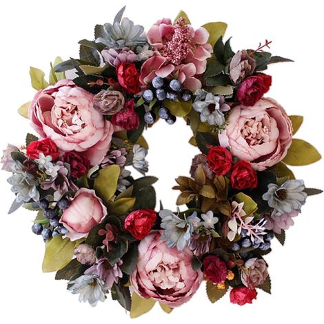 Couronne de porte de 14 pouces, décoration de mariage à la maison