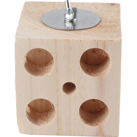 Bloc à mâcher en bois pour oiseaux, idéal pour les perruches ondulées, les calopsittes et les perruches ondulées. 7 cm / 2,8 pouces. (1/5)