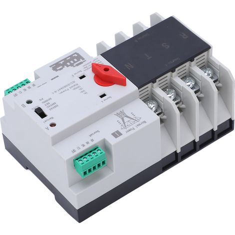 Commutateur de transfert automatique double alimentation 4P avec interrupteur à bascule ininterrompu pour appareils électroménagers, bobine 230 V CA, 63 A (1/5)