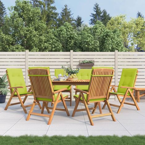 Gartenstühle mit Kissen 6 Stk. Massivholz Teak (1/5)