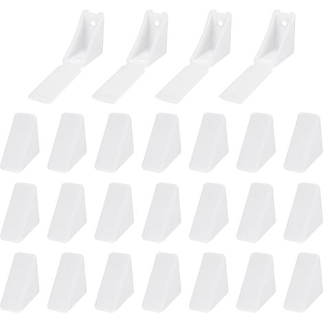 50pcs Équerres En Plastique 22 x 40 x 40mm Équerres D'angle Blanc (1/5)