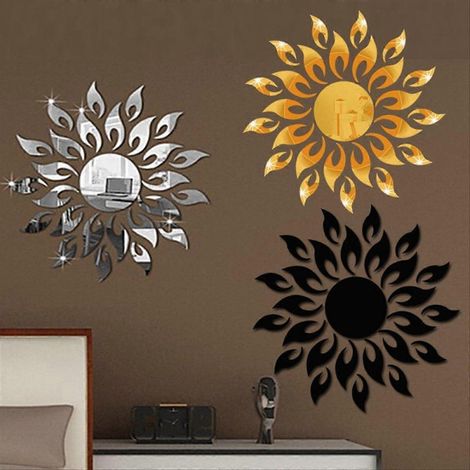 Set mit 5 silbernen DIY-Wandaufklebern zur Dekoration von TV-Ständern, Decken und Wänden (1/5)