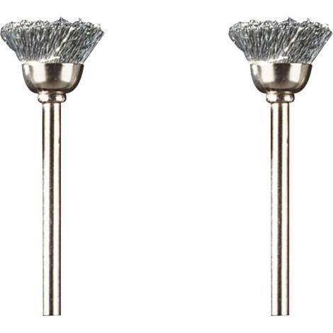 442 Set of 2 Steel Cup Brushes, 15mm Diameter, for Cleaning (1/5)