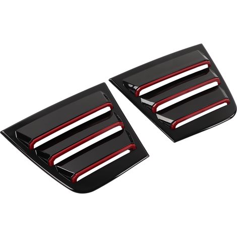 2 Prise Déflecteur Latéral Noir Brillant ABS Écope de Fenêtre Remplacement pour Dodge Charger 2011-2021 Noir Rouge (1/5)
