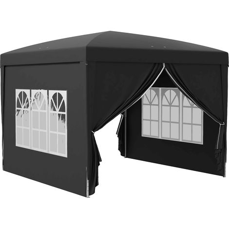 3 x 3(m) Pop Up Gazebo, Water and UV Resistant Party Tent Camping Canopy Marquee with Carry Bag, Black