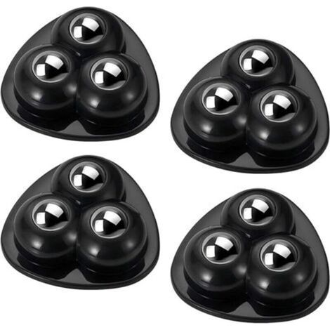 Set of 4 Small Furniture Casters - Total Load Capacity 50 kg, 360° Swivel Universal Casters, Self-Adhesive Silent Furniture Balls (1/5)