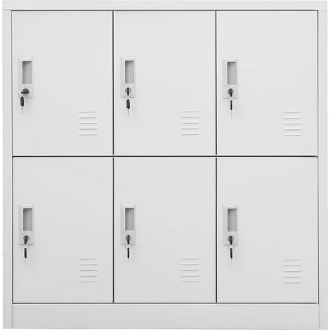 Armoire à casier Vestiaire Rangements Gris clair 90x45x92,5 cm Acier -17749 (1/5)