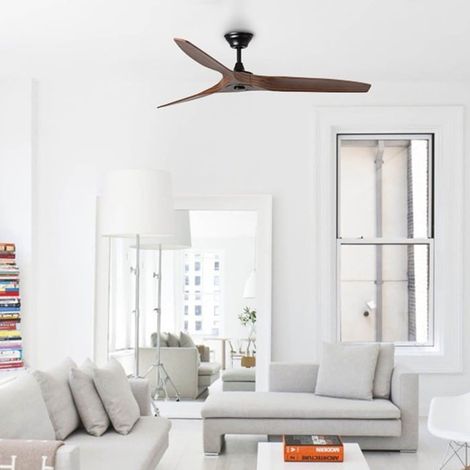 SERENE Ventilatore da soffitto senza luce in legno scuro marca ventyly