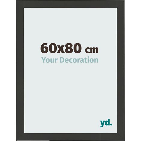 yd. - Cadre photo 60x80 - Noir Grain de Bois - MDF - Bologna (1/5)