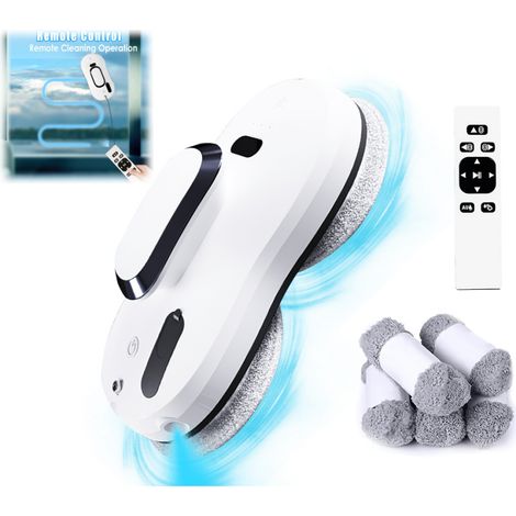 Robot Laveur Vitre Electrique, Nettoyant pour domestique avec télécommande, corde sécurité, 8 Chiffons, 3800Pa, 40ml Réservoir d'eau (1/5)