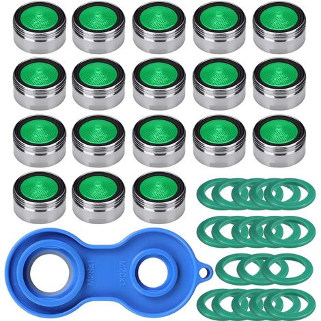 18pcs Mousseur Robinet Economiseur d'Eau M24 Embout Brise Jet Robinet Cuisine Matériel pour Mitigeur d'Evier de Cuisine et de Lavabo de Salle de Bain (1/5)