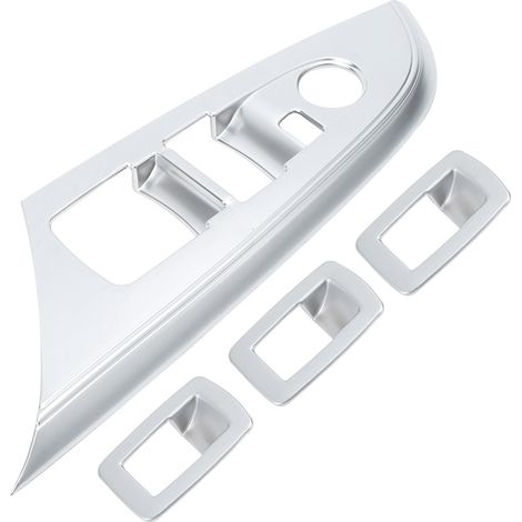 4 pièces Cadre d'autocollant pour bouton de vitre mat chromé, compatible X3 F25 2011-2018 conduite à gauche (1/5)