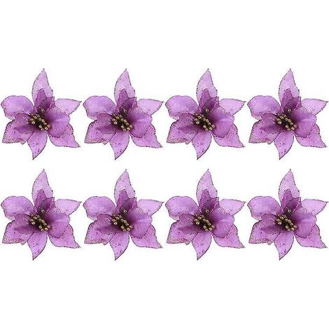 8 Stück künstliche Glitzerblumen