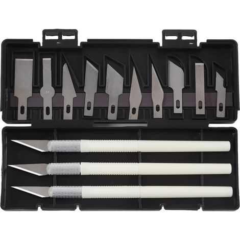 Set de Couteaux de Modélisme 3 Pièces avec 10 Lames pour Sculpture sur Citrouille et Travaux Artistiques (1/5)