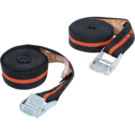 Serie di cinghie di carico con chiusura rapida 2,5 m x 25 mm 2 pz. (1/4)