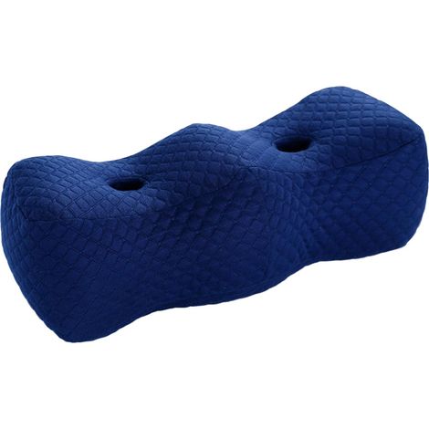 Cojín contorneado para las piernas con bloque de soporte de espuma viscoelástica, altura ajustable, alineación de la espalda y alivio de la presión en las caderas.