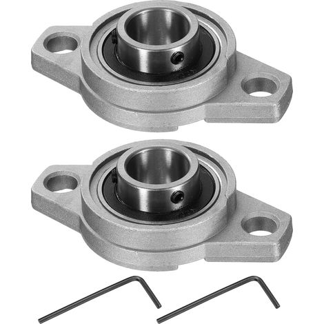 2pcs Paliers de Battement Montés Lisse KFL004, Palier à Semelle Alésage 20mm pour Bride Roulement à Bille de Bloc Roue de Brouette Machine à Axe Imprimante 3D, P6(ABEC3) (1/5)