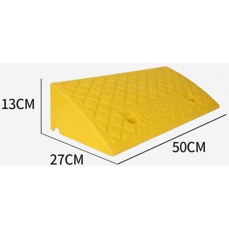 Ralentisseurs de montée, tapis de marche léger en plastique noir et jaune pour stationnement en voirie, jaune/13,5 cm (1/5)