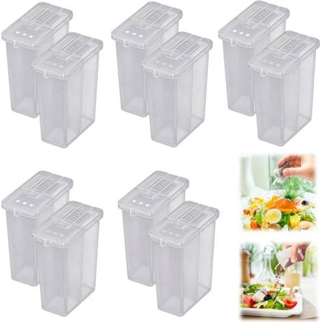 Mini récipients à épices Poivriers Flacons à épices vides pour l'extérieur (5,3 x 4,5 cm Transparent) (1/5)