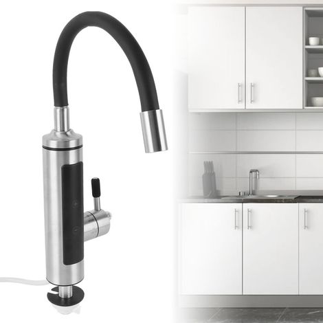 Robinet chauffe-eau électrique en acier inoxydable, chauffage instantané intelligent à fréquence variable et température constante, pour la cuisine et la salle de bain, norme européenne 220 V. (1/5)