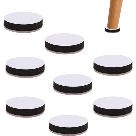 Juego de 8 elevadores de muebles autoadhesivos - Para mesa, silla, sofá, cama, armario - Altura elevada: 6 cm - Altura: 1,65 cm (1/5)