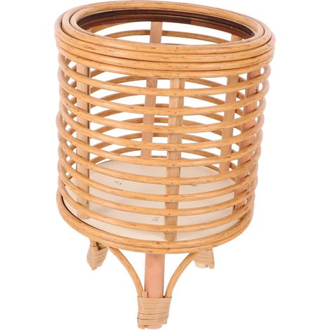 Rattan Pflanzenständer für Zimmerpflanzen mit Stabilem Korb