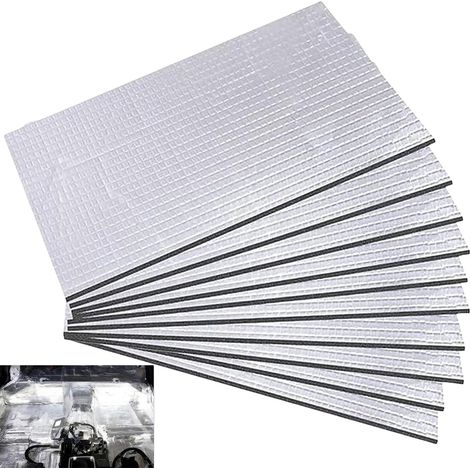 10 Pièces Plaque Isolation Moteur, Panneau Isolant Autocollant Portes Voiture, Self Adhesive Car Insulation, 250 x 180 x 5 Mm, Pour Isolation Acoustique, Imperméable, Ignifuge (1/5)